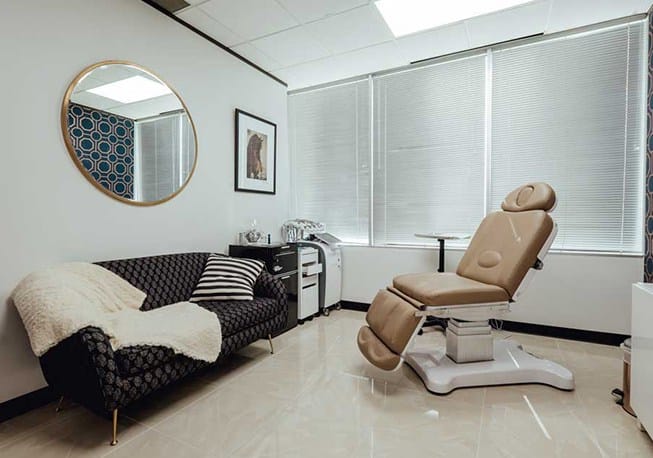 Comfortable medical spa treatment area