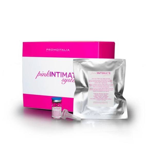 Box containing Pink Intimate formula against white background